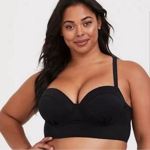 NWOT Torrid Black Strappy Push Up Demi Bikini Top